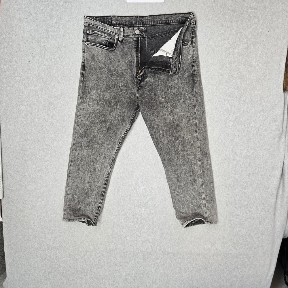 Levi's 522‎ Men Jeans 36X30 Gray Denim Slim Taper 24" Inseam Hemmed